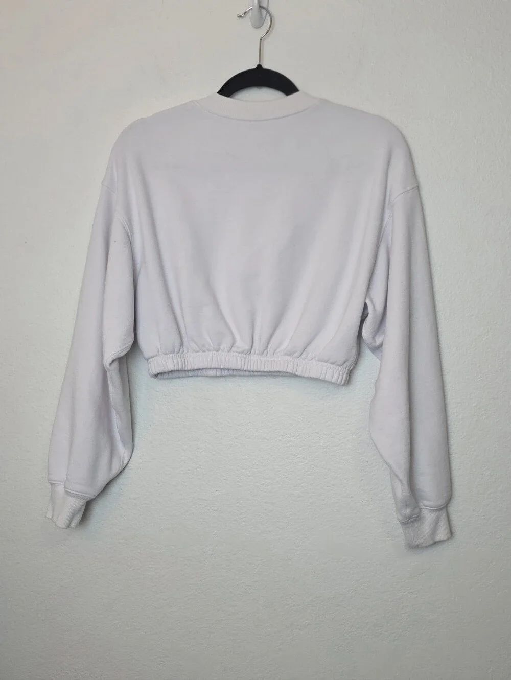 ALO YOGA Devotion Crewneck Pullover Sweatshirt In White Cozy Cropped Size Small